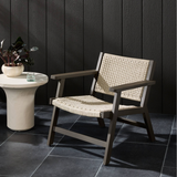 Delano Outdoor Metal Chair in Ivory/Dark