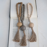 Wood Beads with Jute Tassel