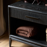 Rosenell Open Nightstand in Black Oak