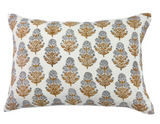 Margot Mustard on White Cushion