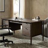 Markia Executive Desk in Aged Oak Veneer