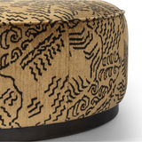 Sinclair Large Round Ottoman in Balkan Ochre