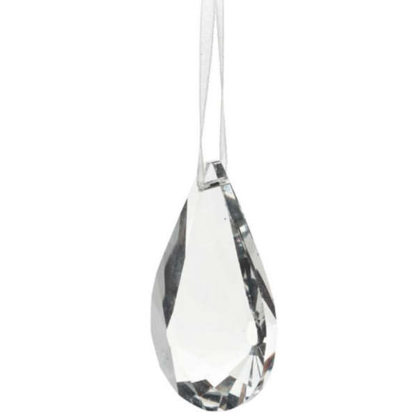Xmas Ornament Crystal Drop 2.5 H