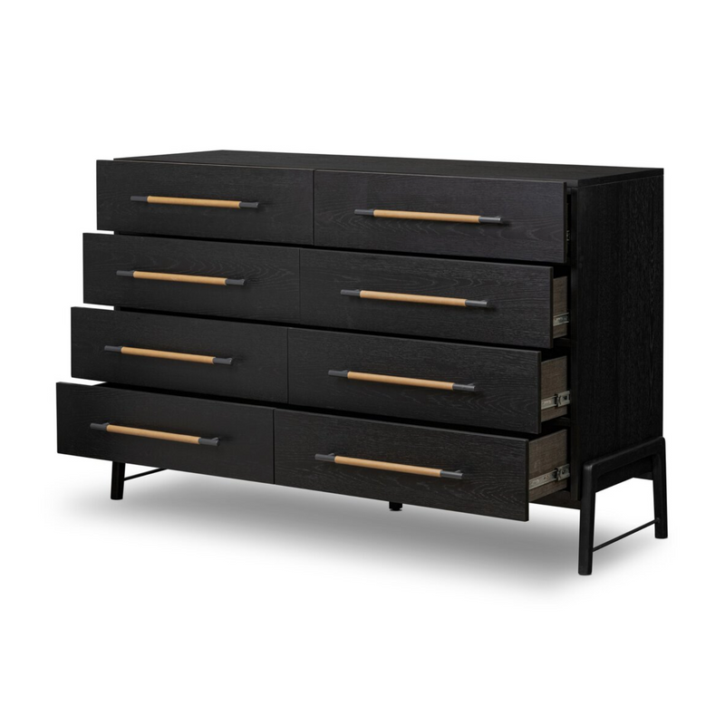 Rosedale 8 Drawer Dresser in Ebony Oak Veneer