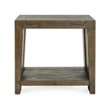 Troy End Table In Suede Brown