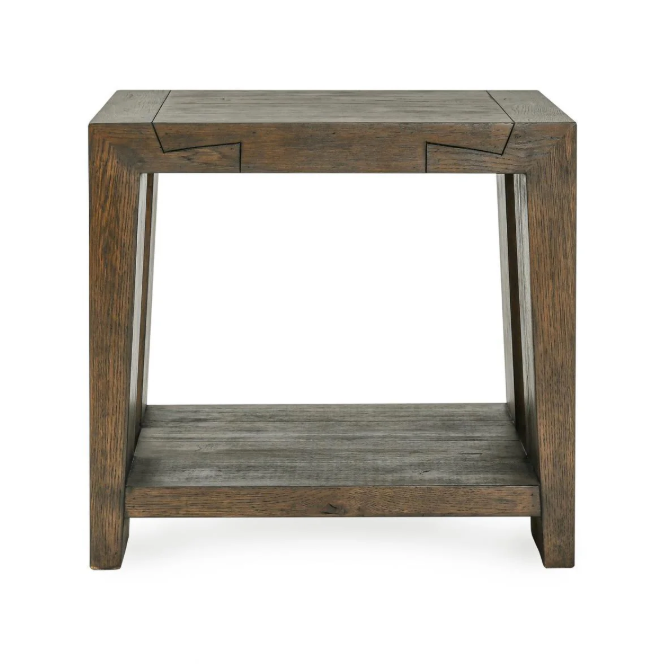 Troy End Table In Suede Brown