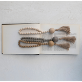 Wood Beads with Jute Tassel