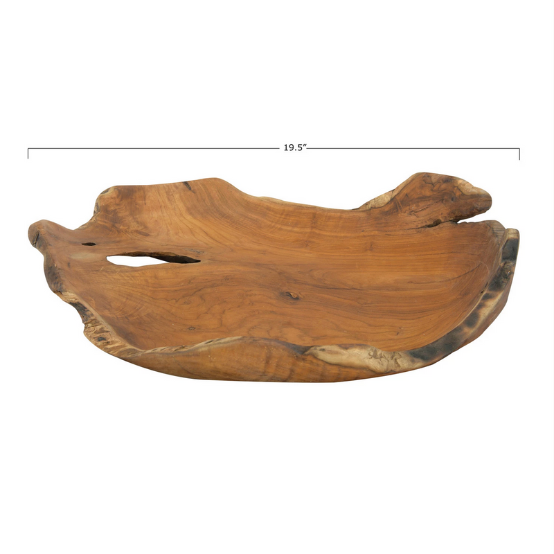 Hand- Carved Teak Wood Bowl
