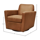 Cooper Swivel Club Chair in Cognac Leather