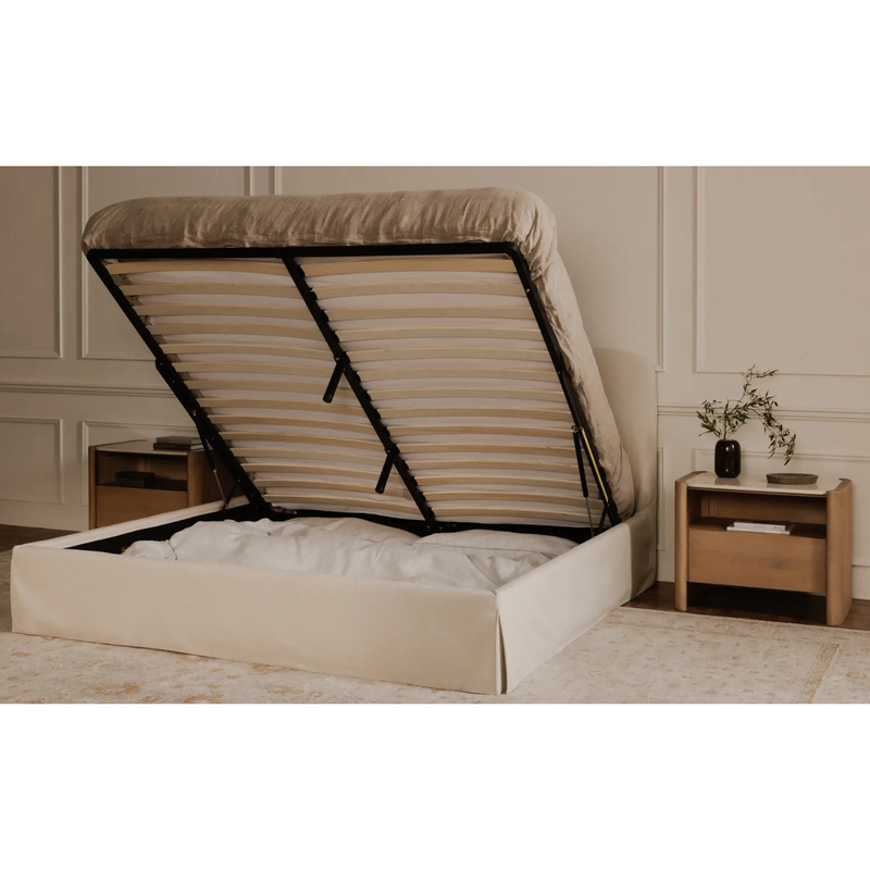Joan Storage Bed in Cream