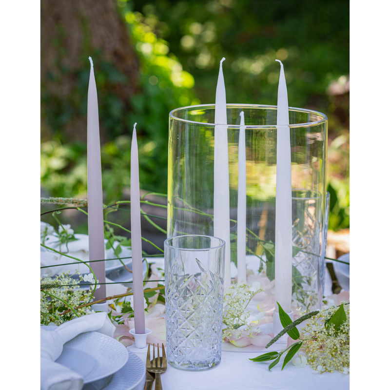 12" Danish Taper Candle Off White | 12 Pack