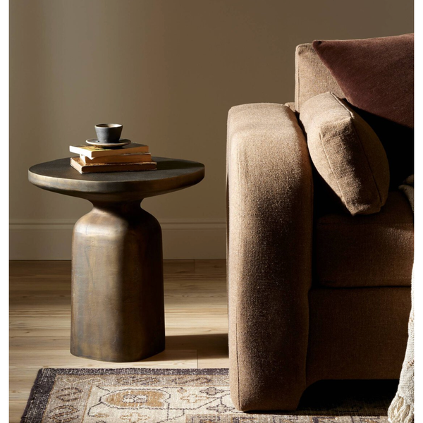 Odessa End Table in Aged Brass