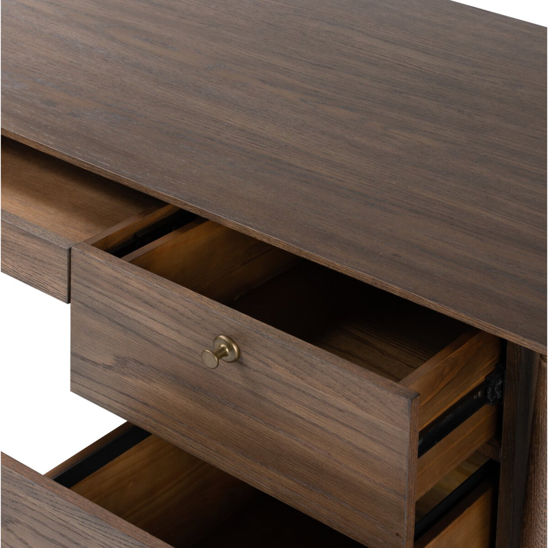 Markia Executive Desk in Aged Oak Veneer