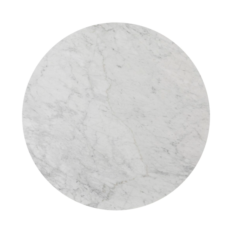 Toli End Table in Italian White Marble/Rustic Fawn