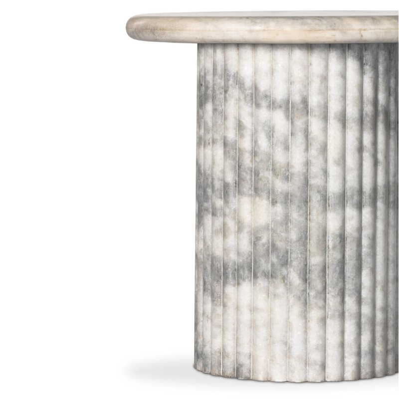 Oranda End Table in White Marble