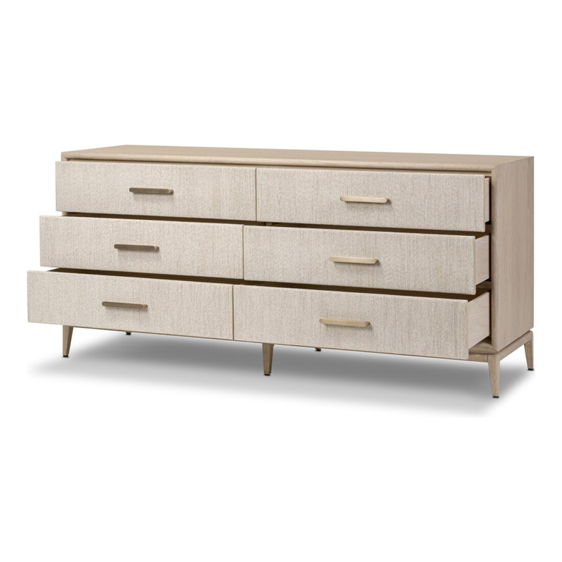 Rosenell 6 Drawer Dresser in Natural Oak Veneer