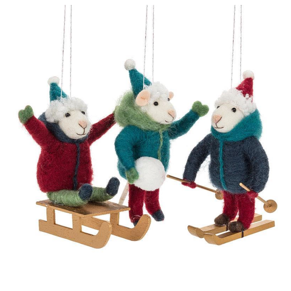 Winter Sport Mouse Ornament