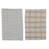 Woven Cotton Placemat w/ Metallic Gold Thread - Cream