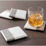 Two Tone Marble Square Coasters 4 Piece Set