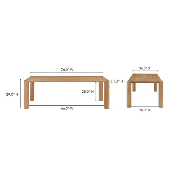 Post Small Dining Table Natural Oak