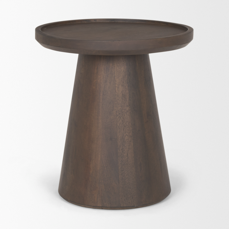 Takoda Tapered Drum Accent Table in Dark Brown Wood