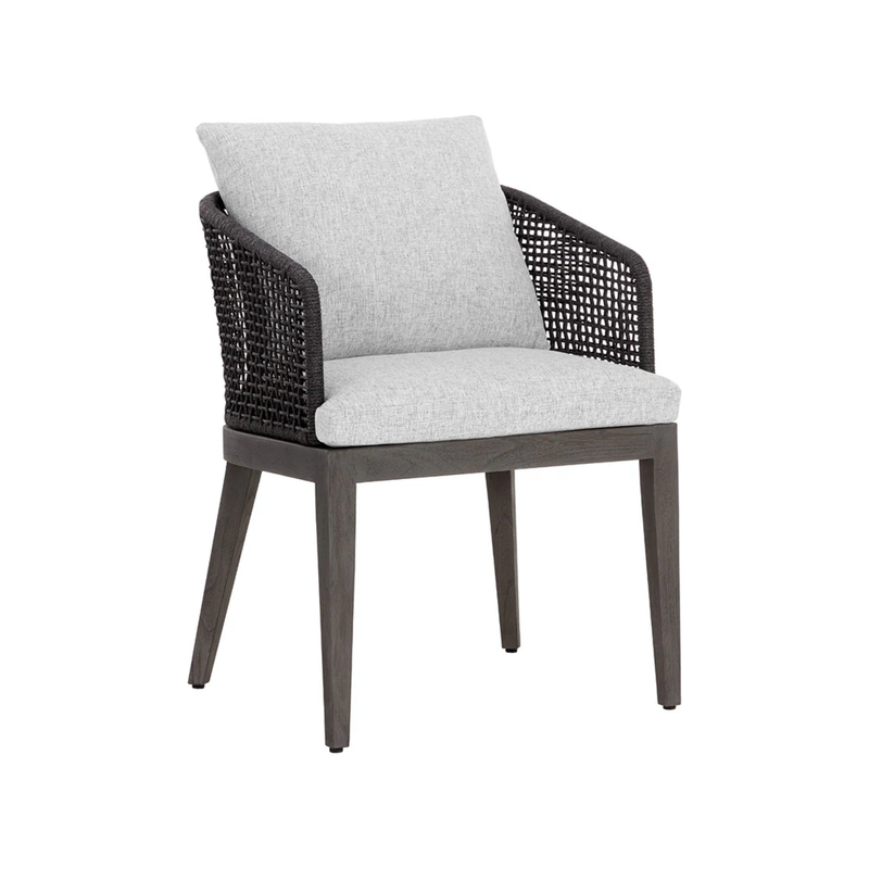 Capri Dining Armchair in Smoke Grey