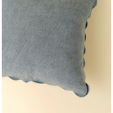 Scalloped Edge Cushion - Slate Blue 20" x 20"