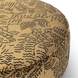 Sinclair Large Round Ottoman in Balkan Ochre