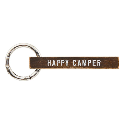 Happy Camper - Wood Keychain