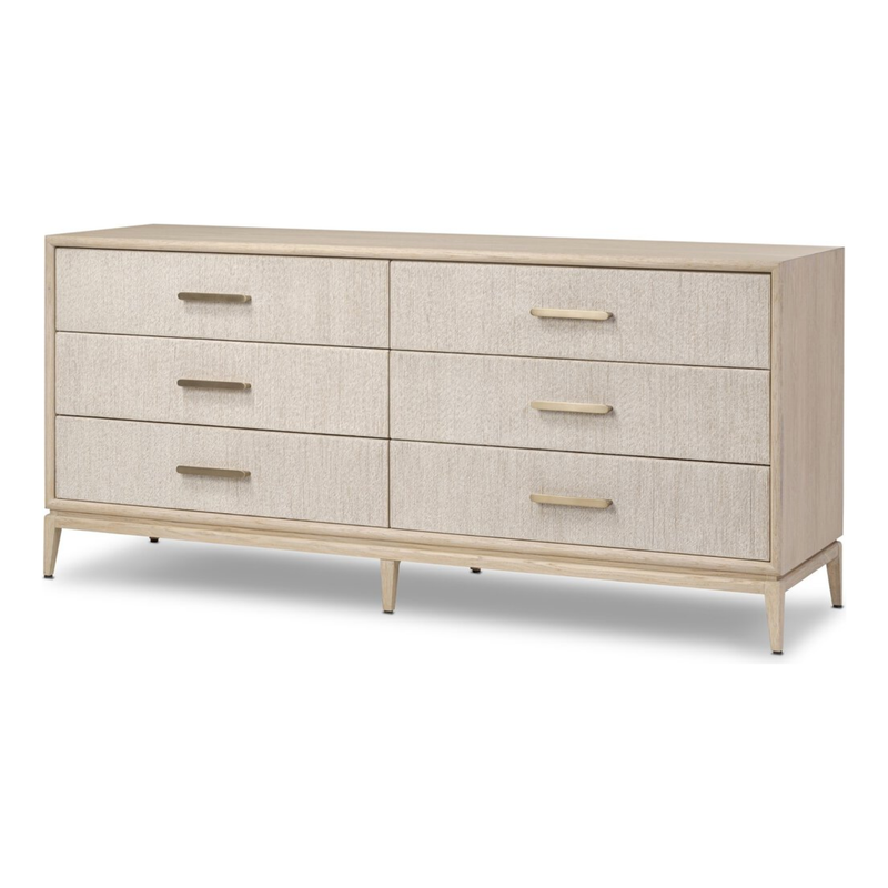 Rosenell 6 Drawer Dresser in Natural Oak Veneer