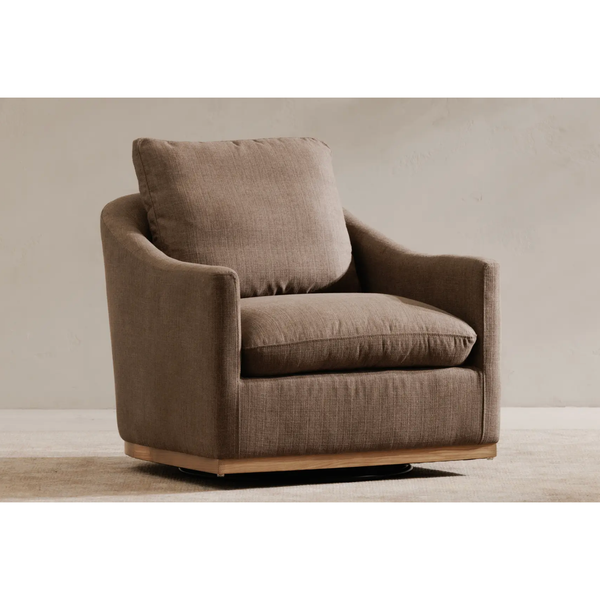 Linden Swivel Chair in Soft Taupe