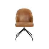 Bretta Swivel Dining Chair in Tobacco Tan Faux Leather