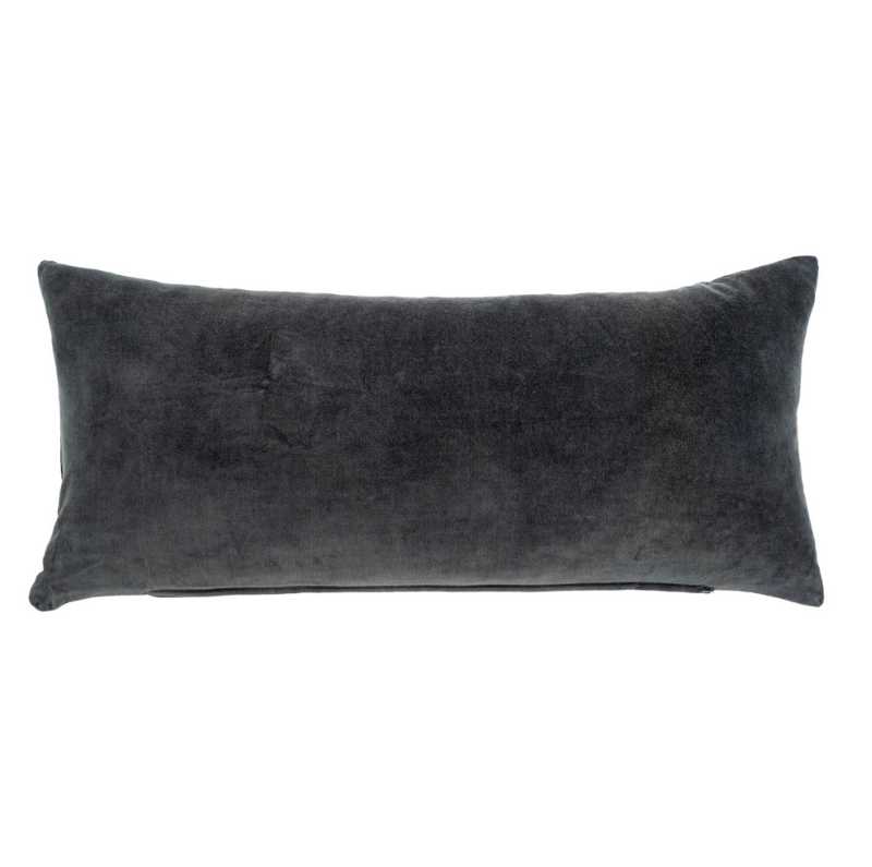 Vera Velvet Cushion 14" x 31" - Graphite