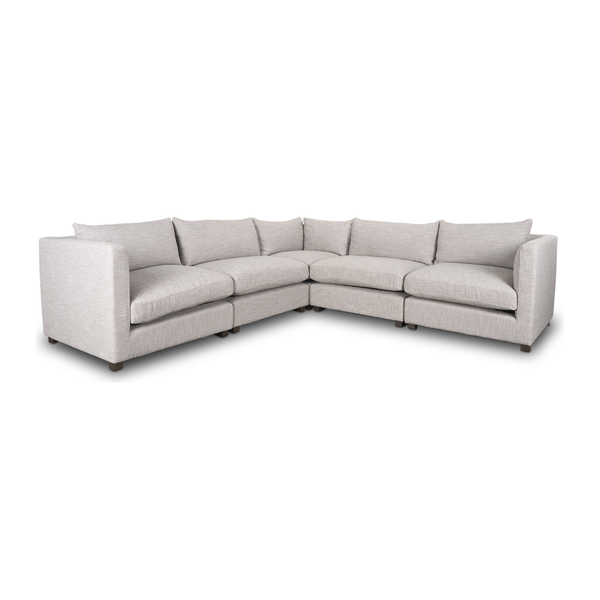 Halston 5 Piece Sectional in Light Gray