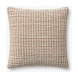 Grid Cushion Orange / Ivory 18" x 18"