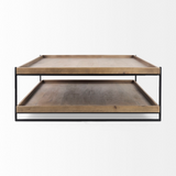 Trey Rectangular Wood Top Two-Tier Coffee Table