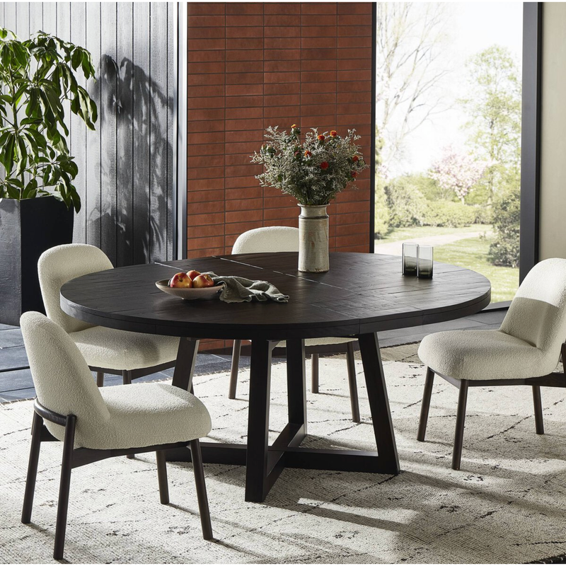 Eberwin Round Ext Dining Table in Dark Carbon