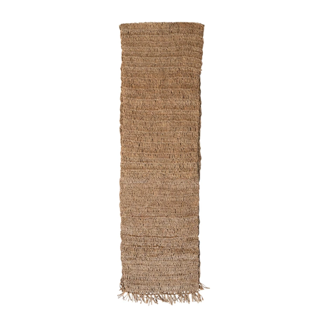 Woven Raffia Table Runner w/ Fringe