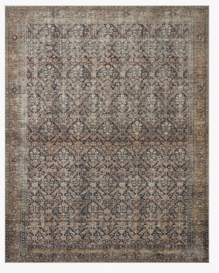 Billie Area Rug - Ink/Salmon