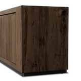 Abaso Media Console in Ebony Rustic