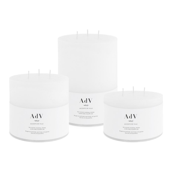 Three Wick White Candle