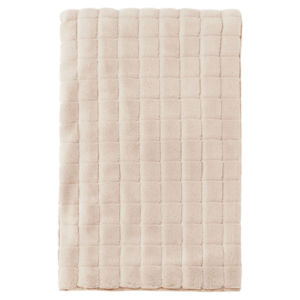 Faux Rabbit Throw Beige
