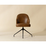 Bretta Swivel Dining Chair in Tobacco Tan Faux Leather