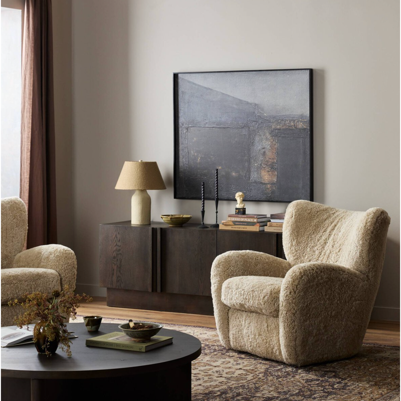 Amelie Chair in Beige Shearling