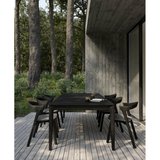 Bok Outdoor Dining Table in Teak Black