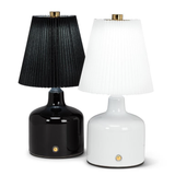 Pleated Shade LED Ceramic Lamp