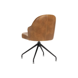 Bretta Swivel Dining Chair in Tobacco Tan Faux Leather