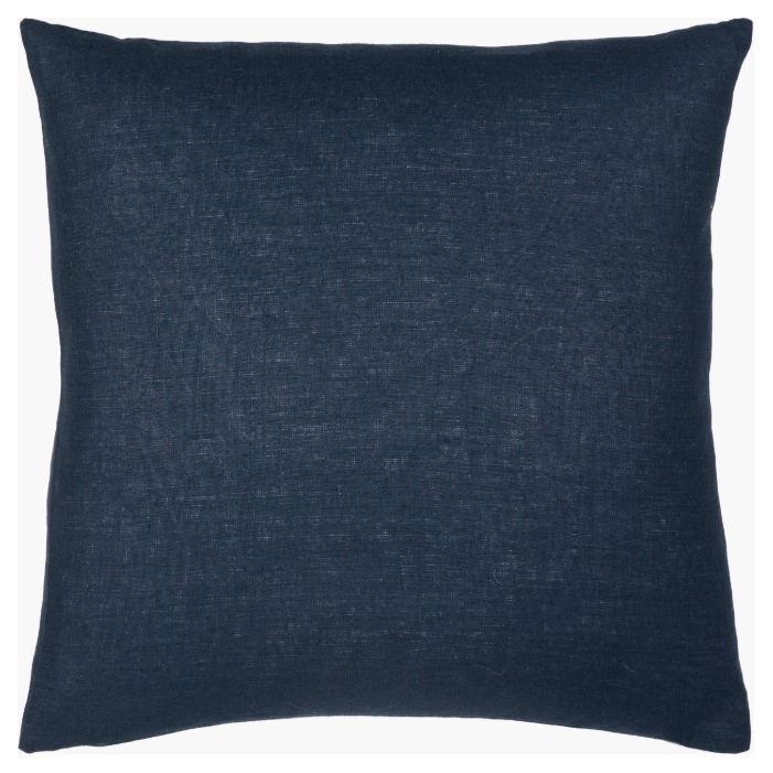 Linen Solid Cushion in Navy