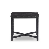 Hammered Iron End Table in Charcoal Marble