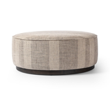 Sinclair Large Round Ottoman in Manchester Flint